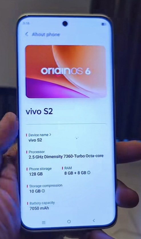 vivo S2 ekran wygląd