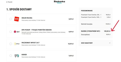 Biedronka Home: kup powerbank 20000 mAh, drugi dostaniesz za 1 zł. Za oba zapłacisz 100 zł