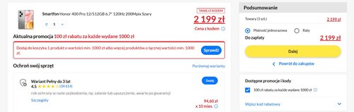 Honor 400 Pro w promocji RTV EURO AGD kosztuje 2199 zł