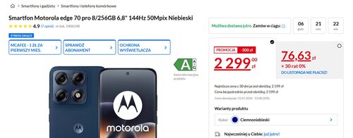 Motorola Edge 70 Pro w promocji RTV EURO AGD