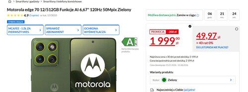 Motorola Edge 70 w promocji RTV EURO AGD