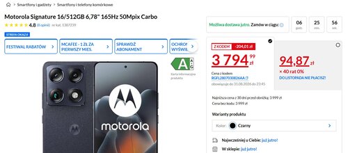 Motorola Singature w promocji RTV EURO AGD