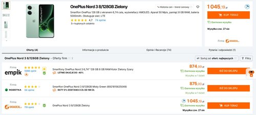OnePlus Nord 3 do kupienia w 2026 roku za mniej niż 1000 zł