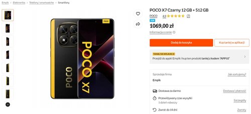 POCO X7 w dobrej cenie w Empiku