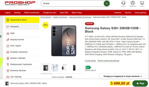 Samsung Galaxy S26+ w promocji za jedyne 3499 złotych