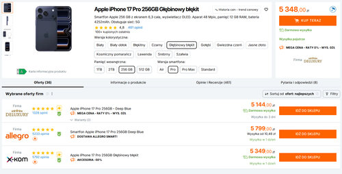 Polskie ceny iPhone'a 17 Pro 256 GB