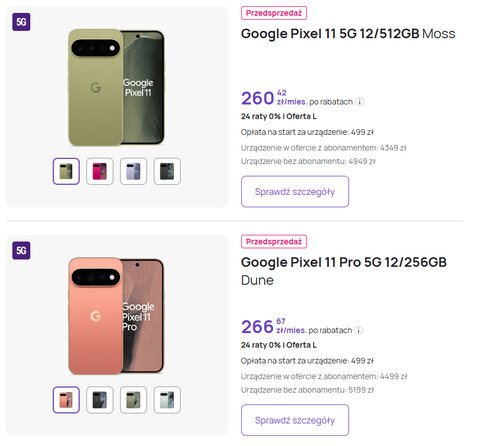 Pixel 11 i Pixel 11 Pro w Play