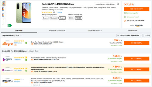 Polskie ceny Redmi A7 Pro 4/128 GB