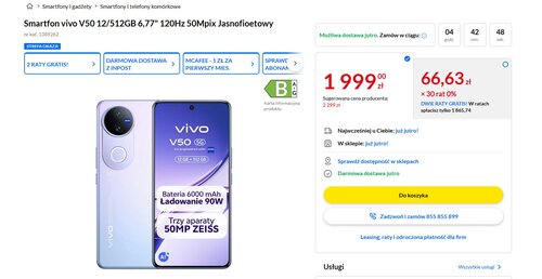 vivo V50 taniej w RTV EURO AGD
