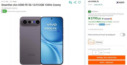 vivo X300 FE 5G w tej promocji jest najtańszy w Polsce