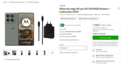 Motorola Edge 60 Pro w promocji x-kom - taniej i z ładowarką w prezencie