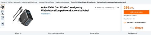 Ładowarka Anker GaN 100 W cena