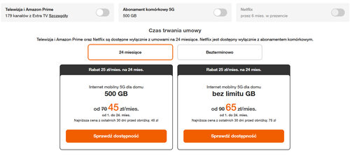 Internet bez limitu Orange