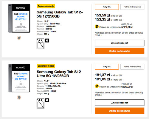 Samsung Galaxy Tab S12+ i Samsung Galaxy Tab S12 Ultra