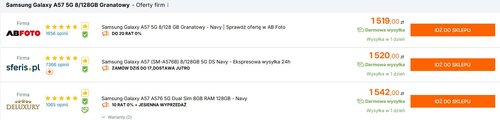 Samsung Galaxy A57 cena