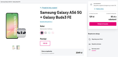 Samsung Galaxy A56 i Samsung Galaxy Buds 3 FE
